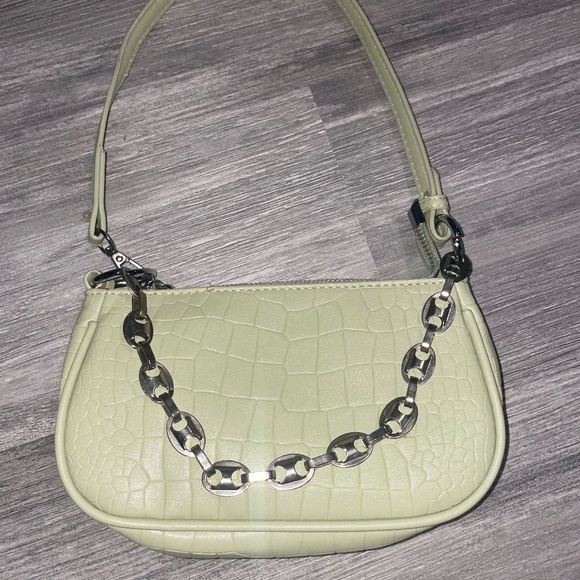 Womens green chain shoulder bag - Picture 3 of 4